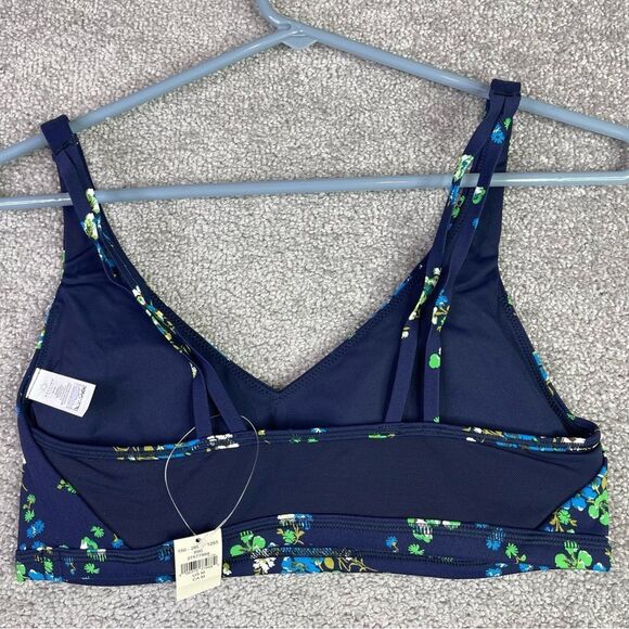Aerie Sports Bra Medium Blue Floral Medium Support Stretch Padded - Picture 3 of 6